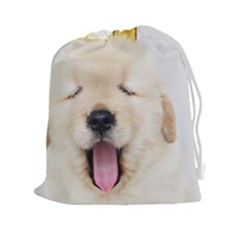 Royal Puppy Yawns Drawstring Pouch (xxl) by WensdaiAmbrose
