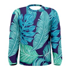 Tropical Greens Leaves Banana Men s Long Sleeve Tee by Mariart