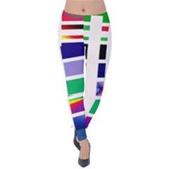 Color Graffiti Pattern Geometric Velvet Leggings by Pakrebo