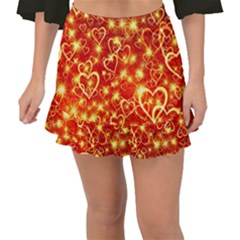 Pattern Valentine Heart Love Fishtail Mini Chiffon Skirt by Mariart