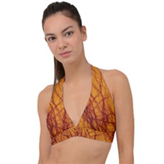 Lightning Internal Blood Vessel Halter Plunge Bikini Top by Pakrebo