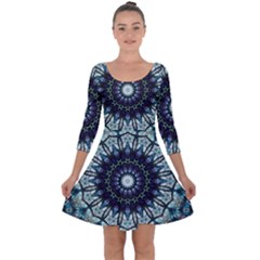 Pattern Abstract Background Art Quarter Sleeve Skater Dress by Pakrebo