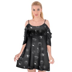 Greyscale Sushi Pattern Cutout Spaghetti Strap Chiffon Dress by WensdaiAmbrose