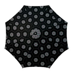 Geometric Pattern - Black Golf Umbrellas by WensdaiAmbrose