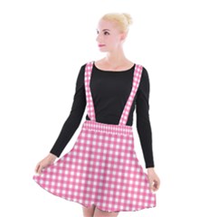 Pink Gingham Suspender Skater Skirt by retrotoomoderndesigns