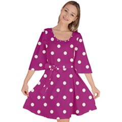 Fuschia Polka Dot Velour Kimono Dress by retrotoomoderndesigns