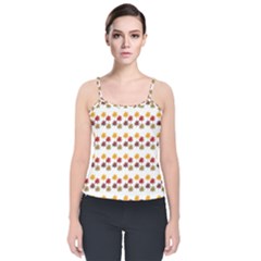 Autumn Leaves Velvet Spaghetti Strap Top by Mariart