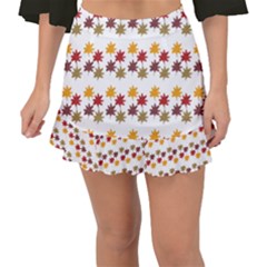 Autumn Leaves Fishtail Mini Chiffon Skirt by Mariart
