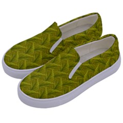 Autumn Leaves Pattern Kids  Canvas Slip Ons by LoolyElzayat