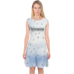 Simple Minimal Shapes Brushes Design Capsleeve Midi Dress by LoolyElzayat