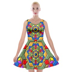 Background Image Pattern Velvet Skater Dress by Pakrebo