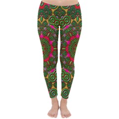 Background Image Pattern Classic Winter Leggings by Pakrebo