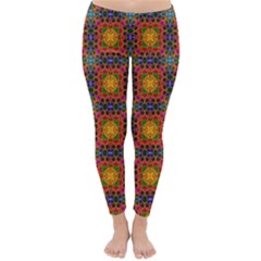Tile Background Image Decorative Classic Winter Leggings by Pakrebo