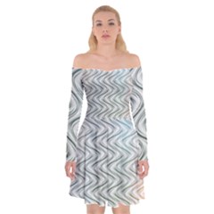 Abstract Geometric Line Art Off Shoulder Skater Dress by Pakrebo