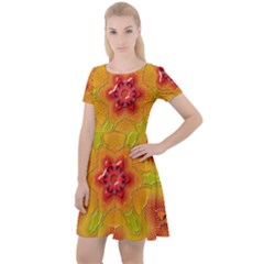 Pattern Symbol Ornament Symbolism Cap Sleeve Velour Dress  by Pakrebo