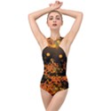 Flowers Background Bokeh Leaf Cross Front Low Back Swimsuit View1