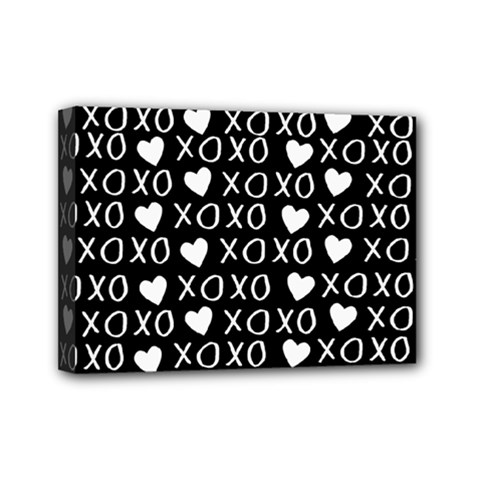 Xo Valentines Day Pattern Mini Canvas 7  X 5  (stretched) by Valentinaart