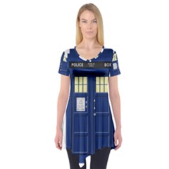 Tardis Doctor Who Time Travel Short Sleeve Tunic  by Wegoenart