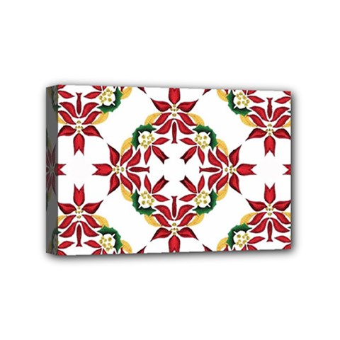 Christmas Wallpaper Background Mini Canvas 6  X 4  (stretched) by Pakrebo