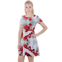 Christmas Background Tile Gifts Cap Sleeve Velour Dress  by Pakrebo