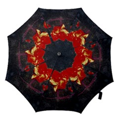 Grunge Floral Collage Design Hook Handle Umbrellas (medium) by dflcprintsclothing