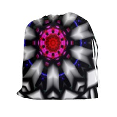 Kaleidoscope Round Metal Drawstring Pouch (xxl) by Pakrebo