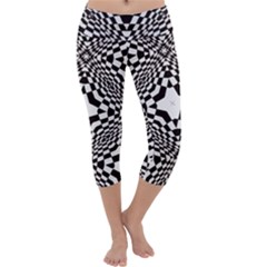 Tile Repeating Pattern Texture Capri Yoga Leggings by Pakrebo