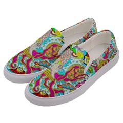 Supersonic Octopus Men s Canvas Slip Ons by chellerayartisans