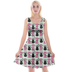 Waitress Uniform Dresses Nerdy Glasses Pattern Green Reversible Velvet Sleeveless Dress by snowwhitegirl