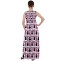 Waitress Uniform Dresses Nerdy Glasses Pattern Pink Empire Waist Velour Maxi Dress View2