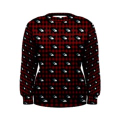 Eyes Red Plaid Women s Sweatshirt by snowwhitegirl