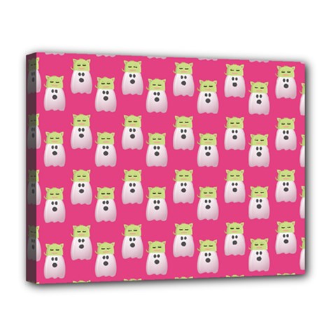 Ghost Pet Pink Canvas 14  X 11  (stretched) by snowwhitegirl