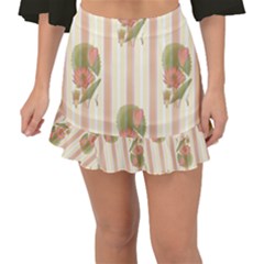 Lotus Flower Waterlily Wallpaper Fishtail Mini Chiffon Skirt by Mariart