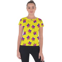 Ombre Glitter  Star Pattern Short Sleeve Sports Top  by snowwhitegirl