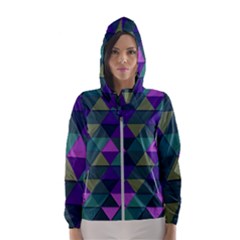 Blue Geometric Hooded Windbreaker (women) by snowwhitegirl
