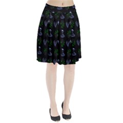 Gothic Girl Rose Black Pattern Pleated Skirt by snowwhitegirl
