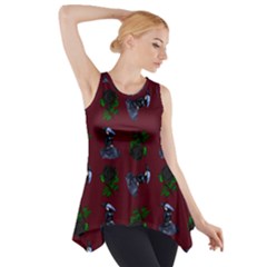 Gothic Girl Rose Red Pattern Side Drop Tank Tunic by snowwhitegirl
