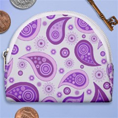 Retro Paisley Purple Horseshoe Style Canvas Pouch by snowwhitegirl