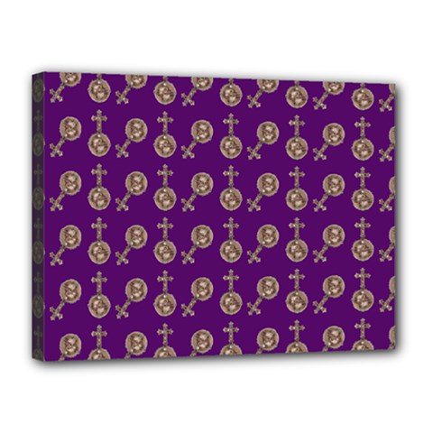 Victorian Crosses Purple Canvas 16  X 12  (stretched) by snowwhitegirl