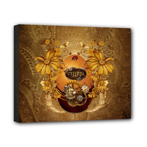 Awesome Steampunk Easter Egg With Flowers, Clocks And Gears Canvas 10  X 8  (stretched) by FantasyWorld7