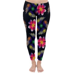Pattern Flowers Wallpaper Classic Winter Leggings by Pakrebo