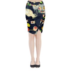 Food Midi Wrap Pencil Skirt by snowwhitegirl