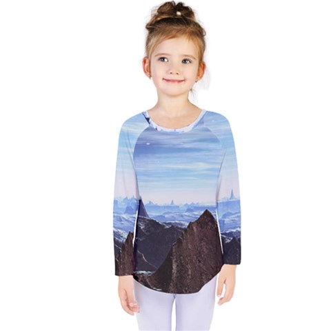 Planet Discover Fantasy World Kids  Long Sleeve Tee by Pakrebo