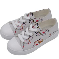 Children Children Drawing Flock Kids  Low Top Canvas Sneakers by Pakrebo