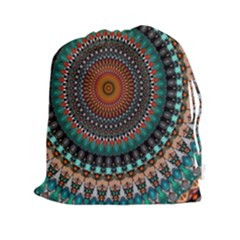Ornament Circle Picture Colorful Drawstring Pouch (xxl) by Pakrebo