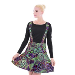 Background Design Art Artwork Suspender Skater Skirt by Pakrebo