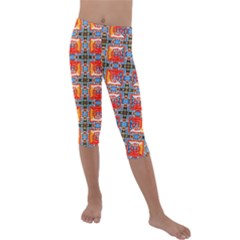 Ml 128 Kids  Lightweight Velour Capri Leggings  by ArtworkByPatrick