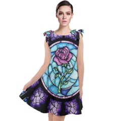 Cathedral Rosette Stained Glass Beauty And The Beast Tie Up Tunic Dress by Sudhe