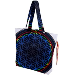 Flower Of Life Drawstring Tote Bag by Sudhe