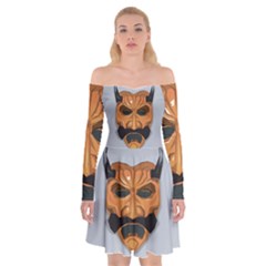 Mask India South Culture Off Shoulder Skater Dress by Sudhe